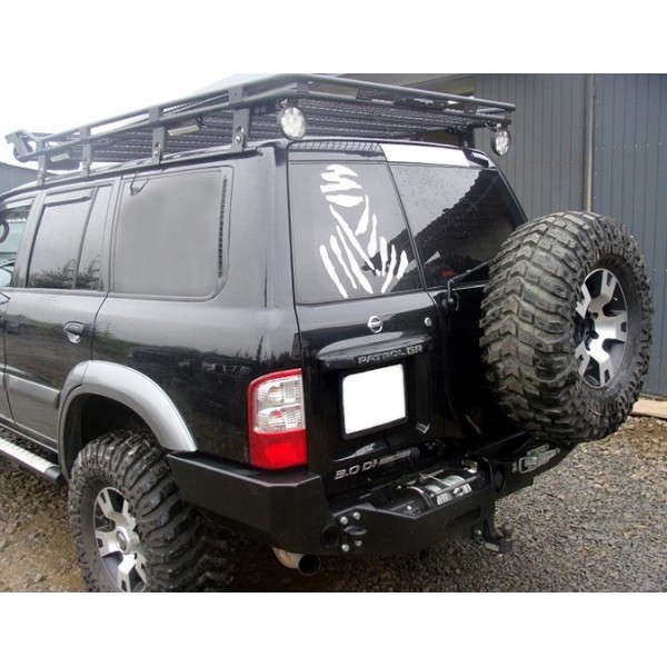 PARACHOQUES TRASERO ACERO REFORZADO PATROL (CON SOPORTE DE WINCH)Y61(97-05) NISSAN