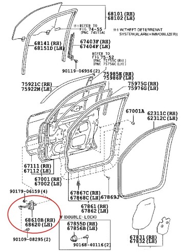 FRENO PUERTA LADO DELANTERO IZQUIERDA  J12 ORIGINAL TOYOTA LAND CRUISER