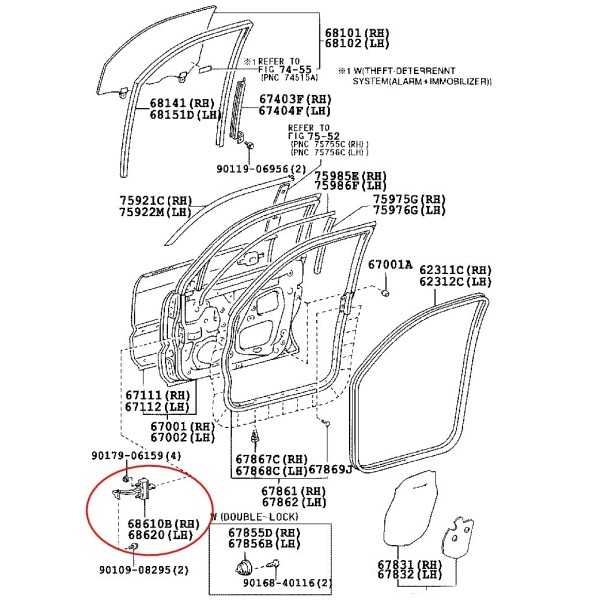 FRENO PUERTA LADO DELANTERO DERECHO  J12 ORIGINAL TOYOTA LAND CRUISER
