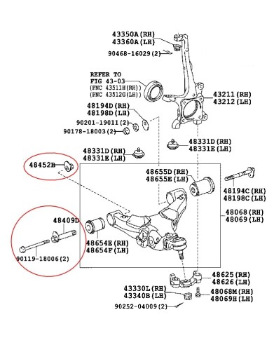 KIT EXCENTRICO TRAPECIO INFERIOR (PARTE DELANTERA) J12/ FJ PEDDERS