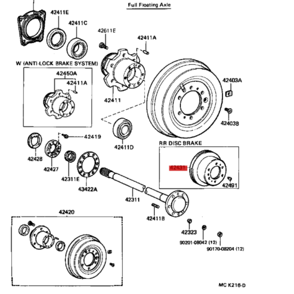 Hintere Bremsscheibe J8 12v (vor 08/92) -...
