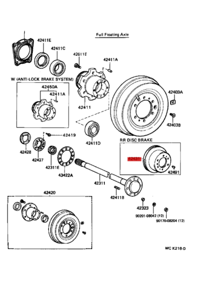 Bremsscheibe hinten J8 12v (vor 08 / 92) - Original Toyota Land Cruiser