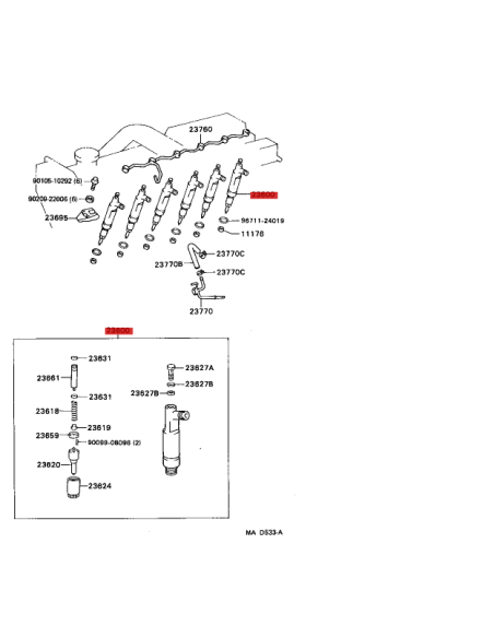 Complete Denso injector J8 12v (before 08/92) Toyota Land Cruiser