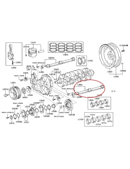 Balance shaft for Toyota Land Cruiser J9 / 12 / 15 / Toyota Hilux (1kdftv engine) - Original Toyota Land Cruiser