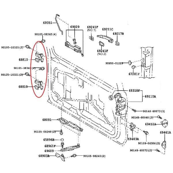 Bisagra Heckklappe für Toyota Land Cruiser J12...
