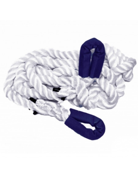 Sangle ou corde élastique renforcée 32mm x 8m 15.000kg couleur blanche - Powerline