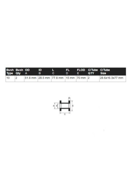 Kit of 2 reinforced lower front control arm silentblocks (n-1) Mitsubishi Montero V60 / V80 - Pedders