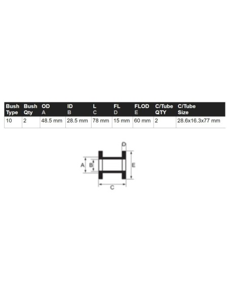 Kit of 2 reinforced lower front control arm silentblocks (n-2) Mitsubishi Montero V60 / V80 - Pedders