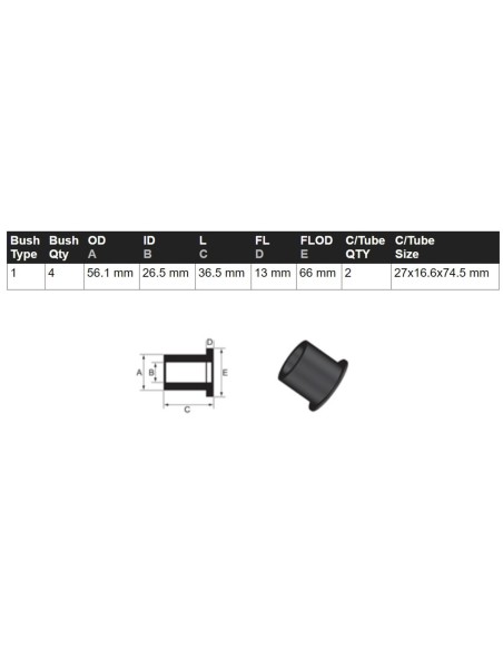 Kit mit 2 verstärkten Silentblöcken für die hintere untere Längslenkerstrebe (Spindel) Mitsubishi Montero V60 / V80 - Pedders