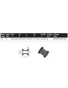Kit of 4 reinforced silentblocks for upper control arms... 2