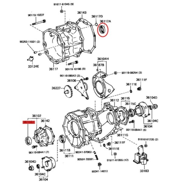 Guarnizione cambio a trasferimento, Per Toyota...