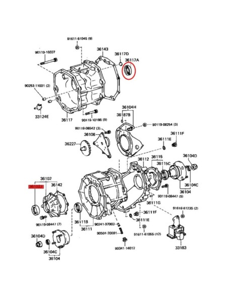 Reten caja de vitesses / transfert J9 - Original Toyota Land Cruiser