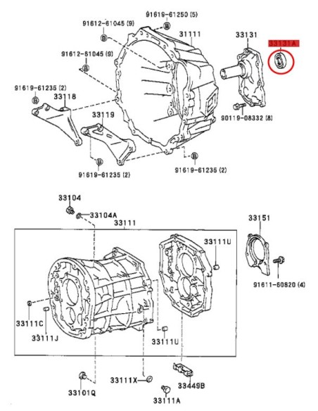 Reten boîte de vitesses avant J9 / Runner - Original Toyota Land Cruiser