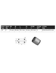 Reinforced rubber silent block kit for lower rear tie bar... 2