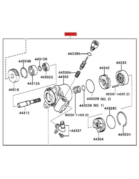 Bomba de dirección asistida J10 (08 / 2001 a 08 / 2002) - Original Toyota Land Cruiser