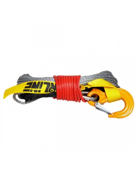 Reinforced synthetic cable (ATV / quad) 5mm x 15m 2,900kg gray color with hook - Powerline