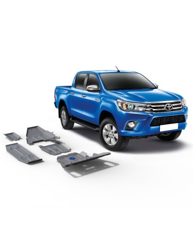 Complete protection kit 4mm made of duralumin (4 protections) toyota hilux revo - Rival