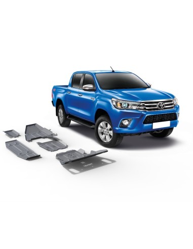 Complete protection kit 6mm made of duralumin (4 protections) toyota hilux revo - Rival