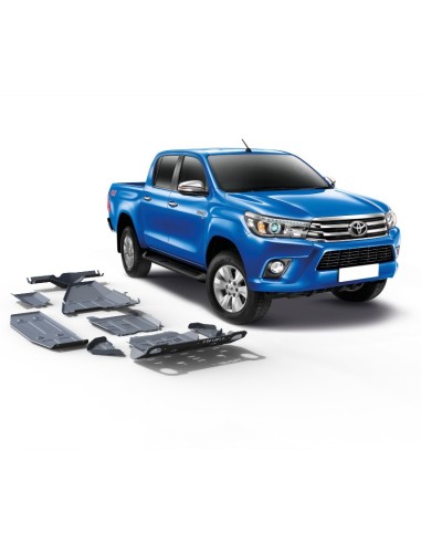 Complete 6mm protection kit made of duraluminium (6 protections) toyota hilux revo - Rival