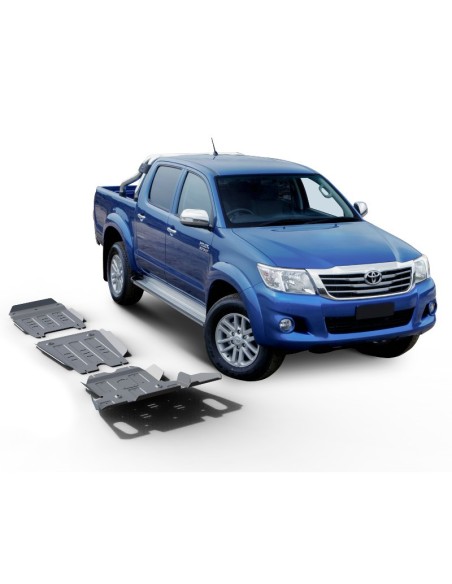 Kit de proteção completo 4mm fabricado em duralumínio (3 proteções) Toyota Hilux Vigo - Rival