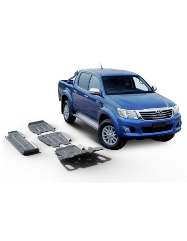 Complete protection kit 4mm manufactured in duraluminium (4 protections) toyota hilux vigo - Rival