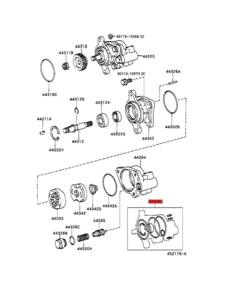 Kit de reparacion bomba de dirección para Toyota Land Cruiser J7 / 8 - Original Toyota Land Cruiser