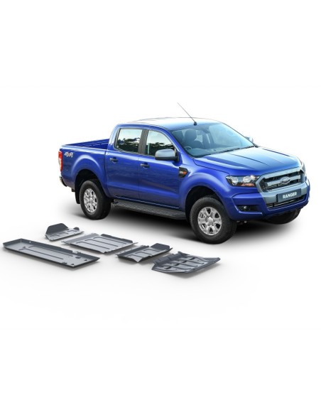 Kit de protecciones completo 6mm fabricado en duraluminio (5 protecciones) Ford Ranger PX / mk2 / mk3 - Rival