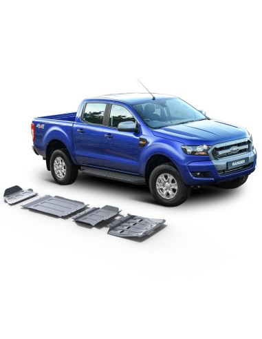 Kit complet de protection 6mm en duralumin (4 protections) ford ranger px/mk2/mk3 - Rival