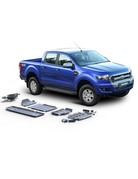Kit de proteção completo 6mm fabricado em duralumínio (7 proteções) Ford Ranger PX / mk2 / mk3 - Rival