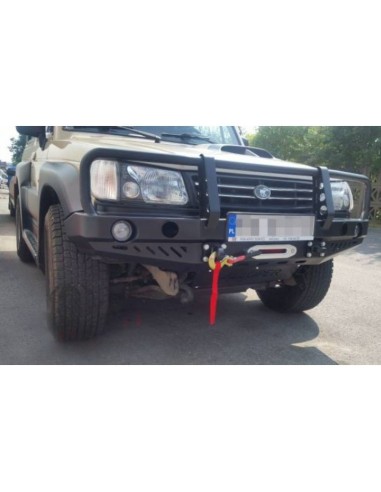 Stainless steel front bumper reinforced with removable hyundai galloper (98-03) - Fabryka 4x4