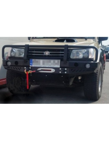 Front bumper made of reinforced steel for...