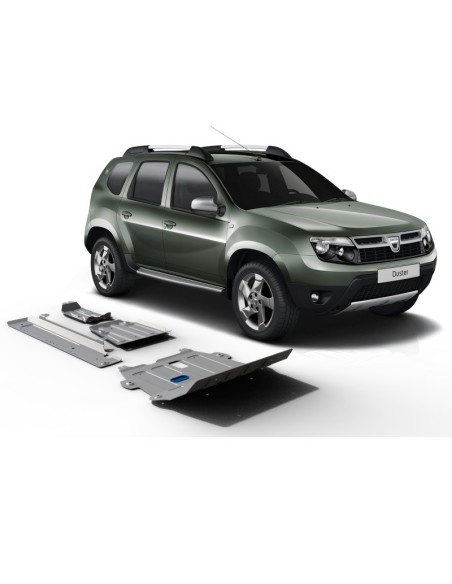 Complete 4mm protection kit made of duralumin (4 protections) for Dacia Duster I / II - Rival
