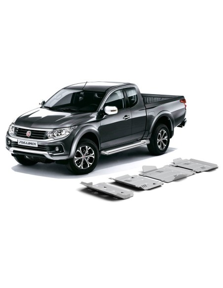 Kit de protecciones completo 6mm fabricado en duraluminio (4 protecciones) Mitsubishi L200 / triton kl fiat fullback - Rival