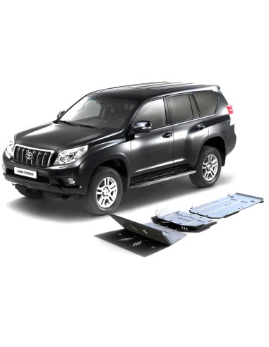 Complete protection kit (3 protections) 4mm manufactured in duraluminium toyota land cruiser j15 - Rival