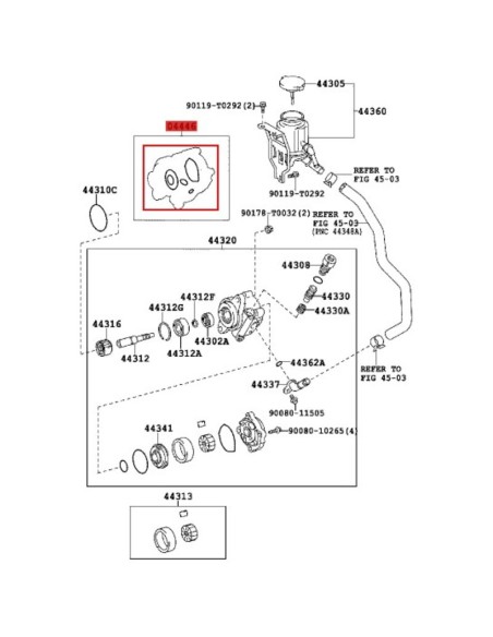 Kit zur Reparatur der Lenkpumpe für Toyota Hilux Vigo - Original Toyota Land Cruiser