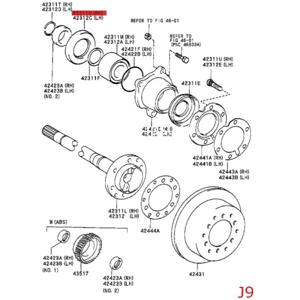 Reten Palier hinten innen für Toyota Land...