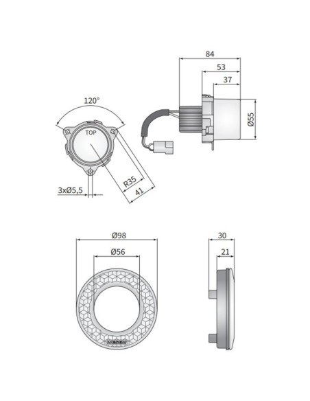 Intermitente trasero redondo homologado - Fabryka 4x4