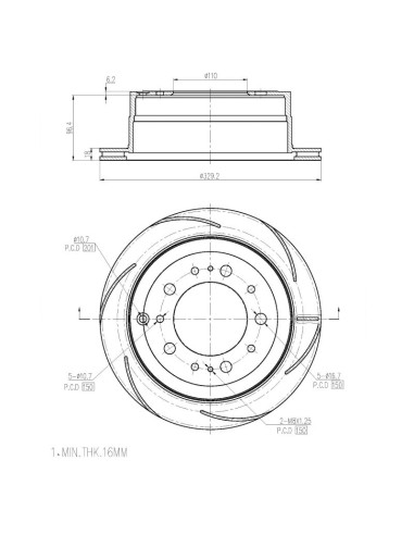 Bremsscheibe hinten Performance Toyota Land...