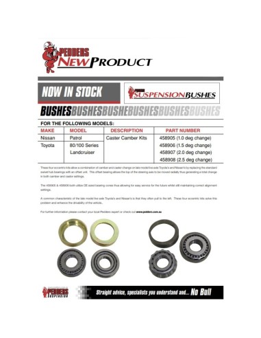 Kit di 2 cuscinetti eccentrici per camber o...