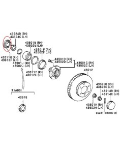 Mozzo anteriore J9 - Originale Toyota Land Cruiser 2
