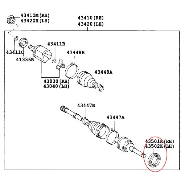 Reten homocinétique avant J9 - Original Toyota...