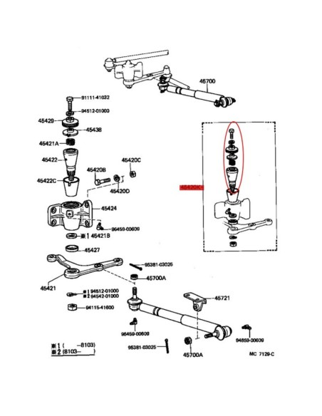 Kit de réparation bras de direction libre, pour Toyota Land Cruiser J4 - Terrain Tamer