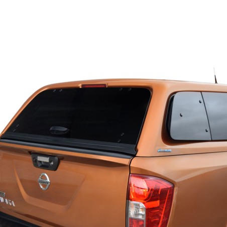 Reinforced Aeroklas Stylish hardtop in ABS with popout windows for Nissan Navara D23 NP300 (primer color).
