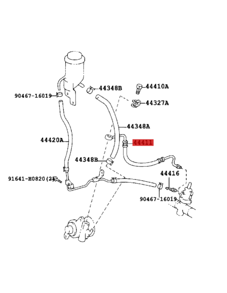 Tubo de presión de aceite cremallera de dirección para Toyota Land Cruiser J9 - Original Toyota Land Cruiser