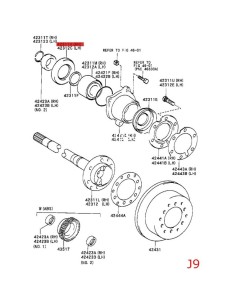 Retentor do diferencial traseiro J9 / 4 Runner (com ABS)... 2