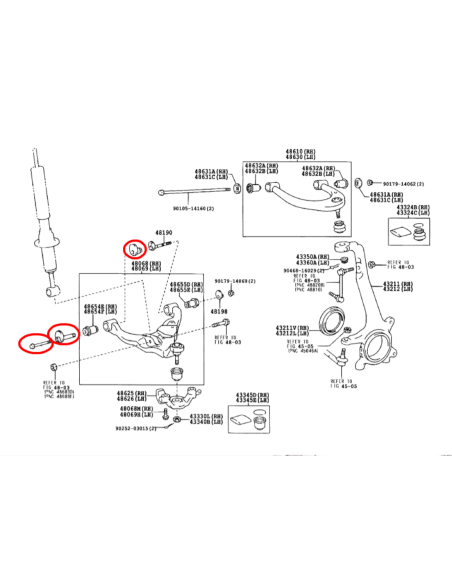 Lower Control Arm (n-1) Kit Toyota Hilux Revo - Pedders