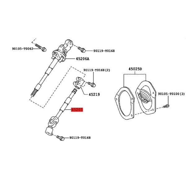 Columna de direção intermediária para Toyota...