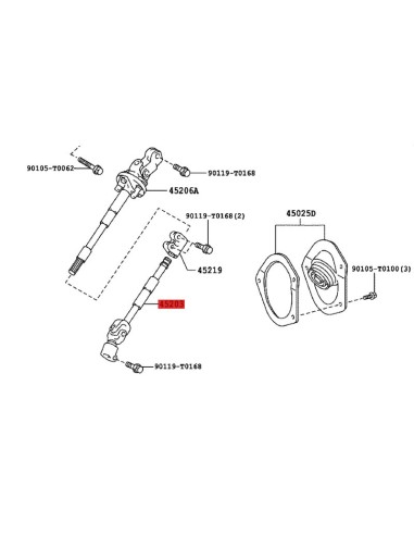 Intermediate steering column for Toyota Hilux...