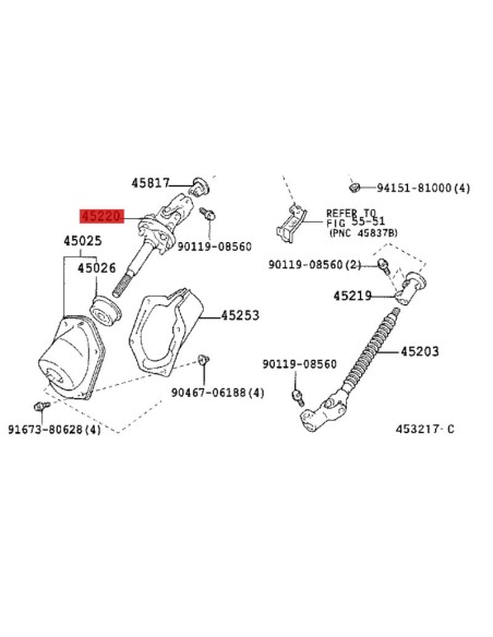 Intermediate steering column for Toyota Land Cruiser J12 - Original Toyota Land Cruiser