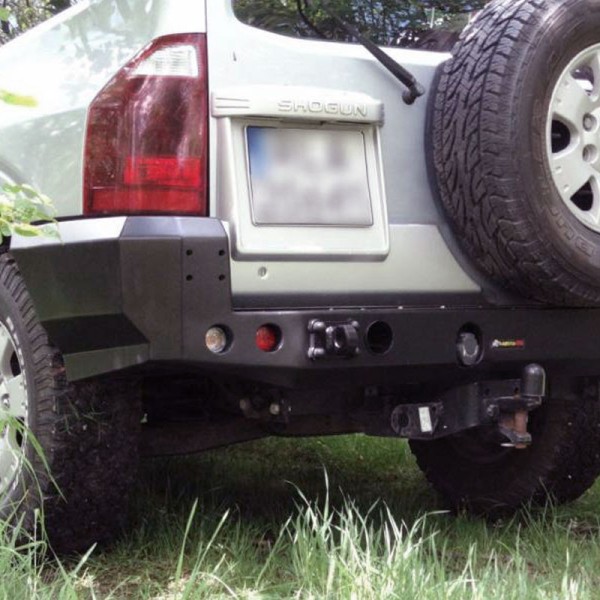 Rear bumper made of reinforced steel for...